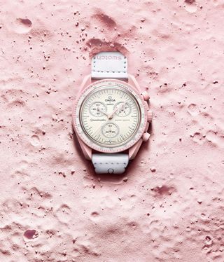 Omega Swatch pink MoonSwatch watch