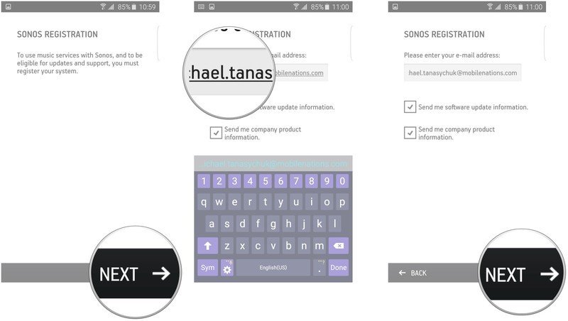 Tap Next, enter your email address, tap Next