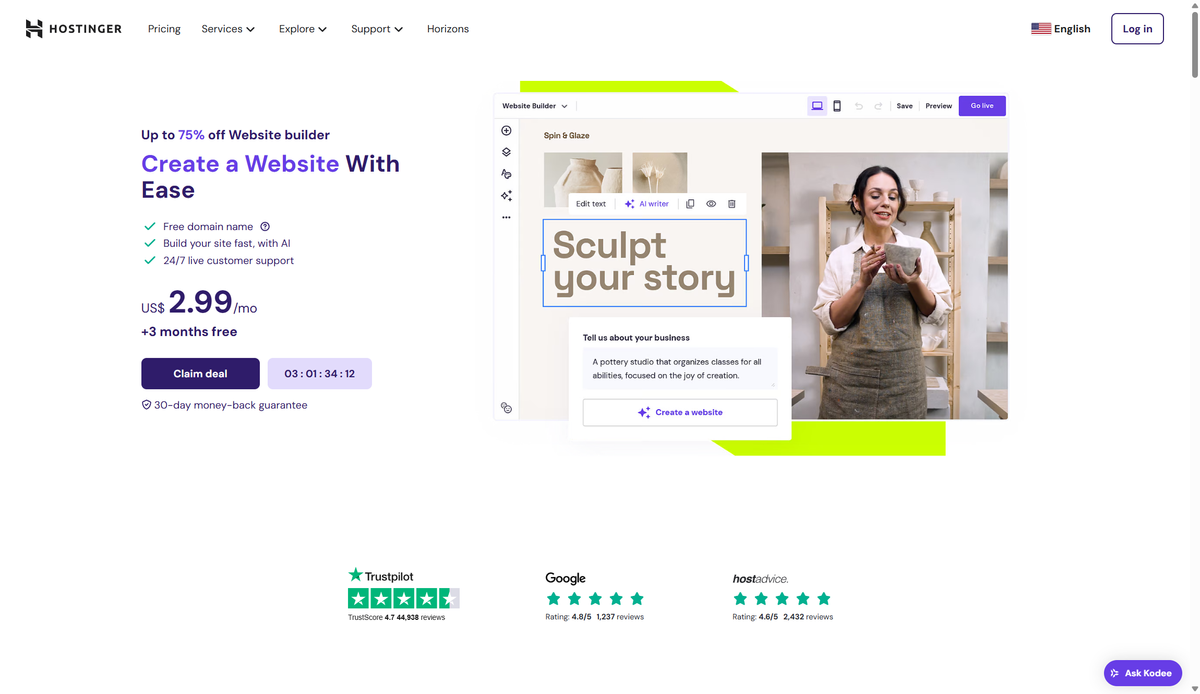 Hostinger Website Builder review 2025