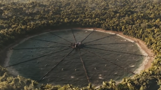 The arena in The Hunger Games: Catching Fire.