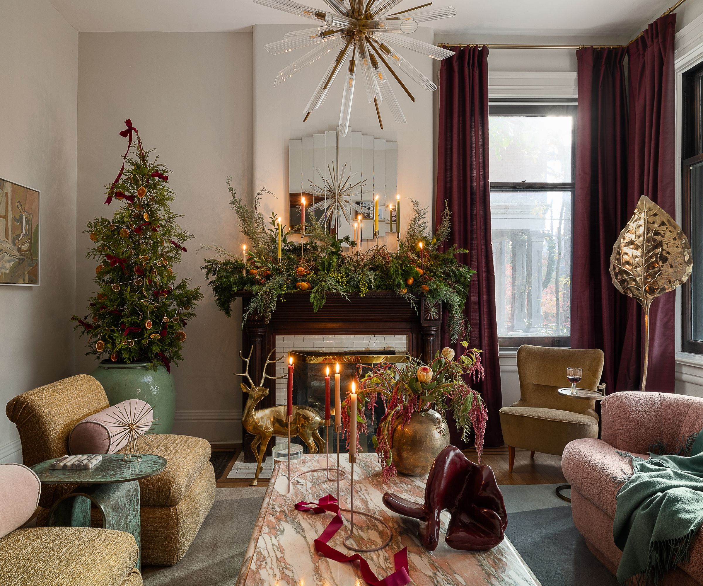 a colorful christmas living room designed by bethany adams