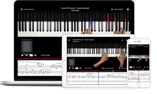 An example of Music2Me interface on browser, tablet and smartphone