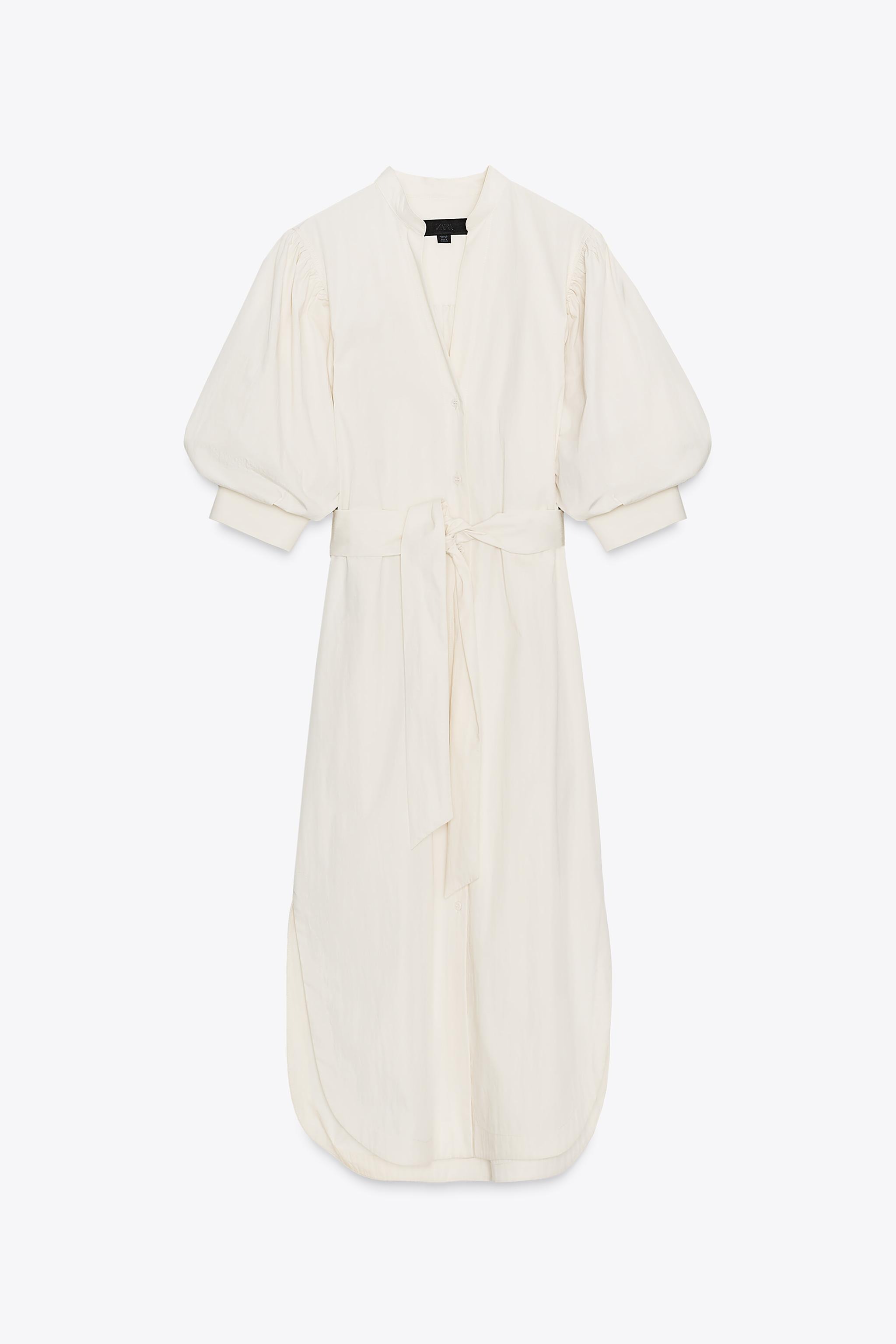 ZARA, Zw Collection Balloon Sleeve Shirt Dress