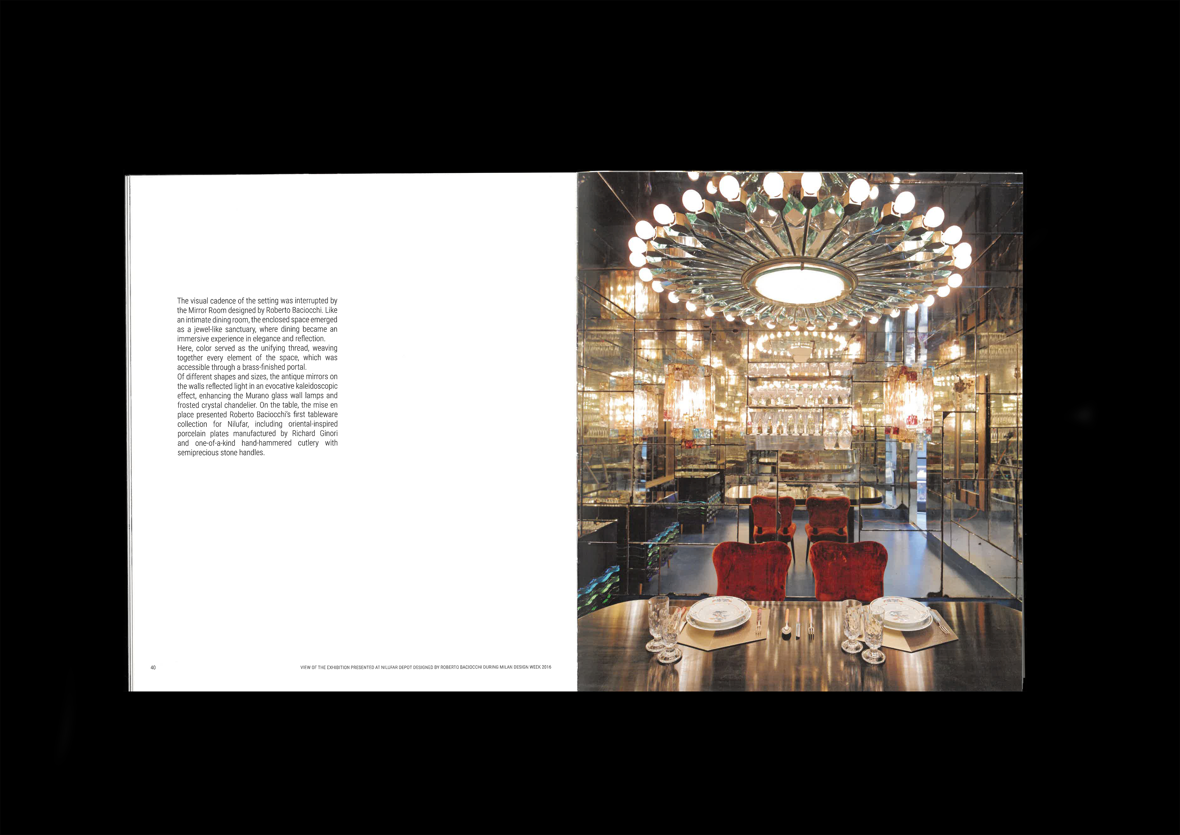 Book spread from the Nilufar Depot 10 year anniversary book