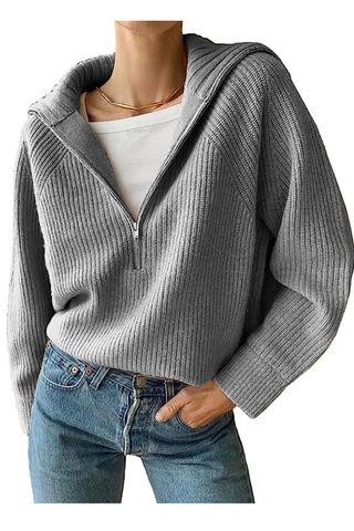 BTFBM Women’s Long Sleeve Half Zip Pullover Sweater
