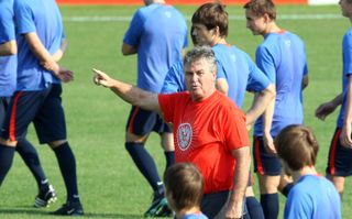 Russia coach Guus Hiddink during a training session at Euro 2008.