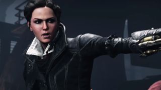 Best Assassin's Creed protagonists: Evie Frye holding a pistol during Assassin's Creed Syndicate.