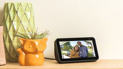 Amazon Echo Show deals 2022, an Echo Show sits on a table next to a plant