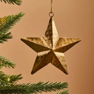 Gold star Christmas tree decoration