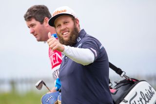 Andrew Johnston gives a thumbs up to the crowd at the 2016 Open Championship at Royal Troon