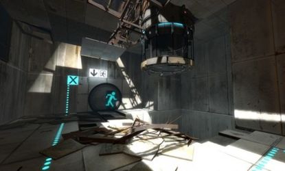 A screen shot from Portal 2: The follow-up to the 2007 video game hit introduces "mind-bending" new features to its brain-busting puzzles.