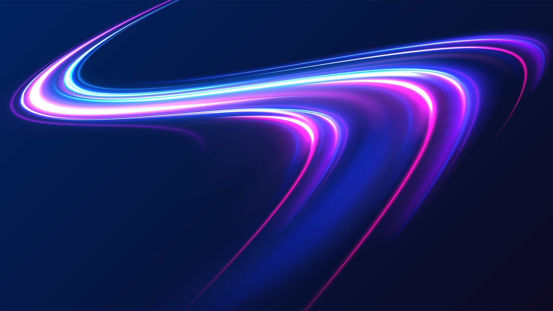 Networking concept image showing glowing lights flowing in a uniformed fashion.