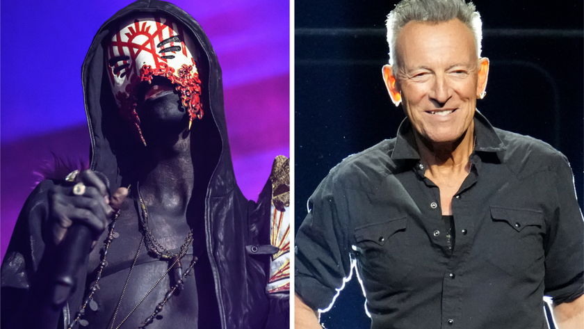 Sleep Token onstage in 2023, and Bruce Springsteen onstage in 2024