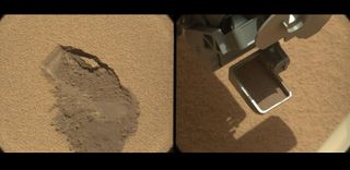 curiosity rover first mars scoop