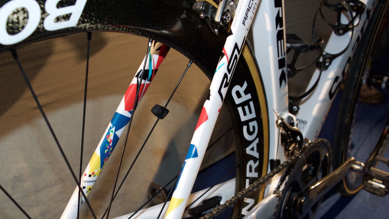 The colour scheme pays homage to Cancellara&rsquo;s former teams.