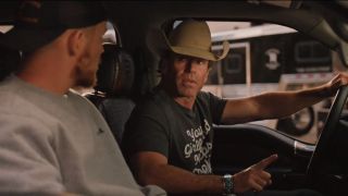 Travis talking to Jimmy in the truck on Yellowstone Season 4