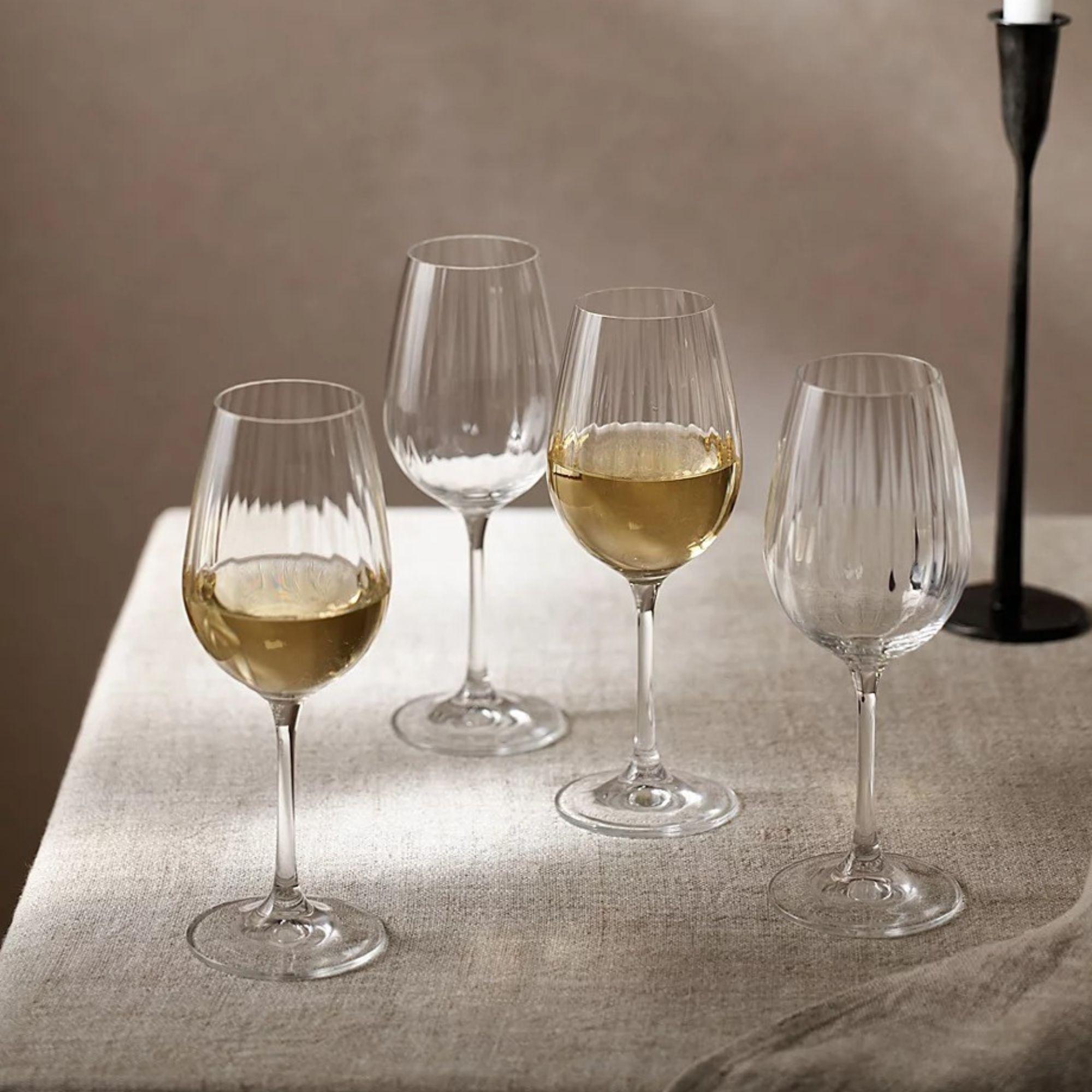 ribbed wine glasses
