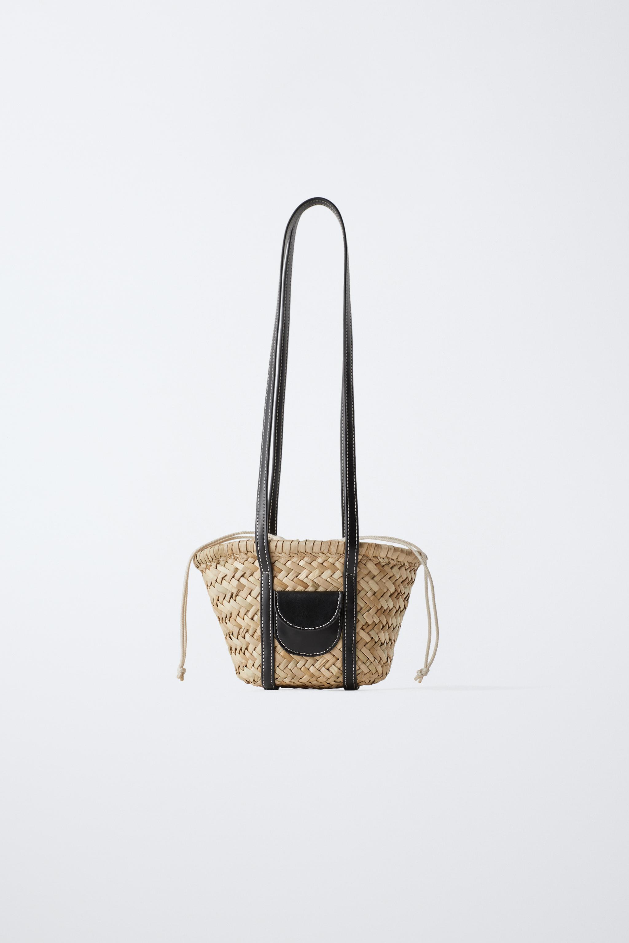 Mini Raffia Effect Basket Bag