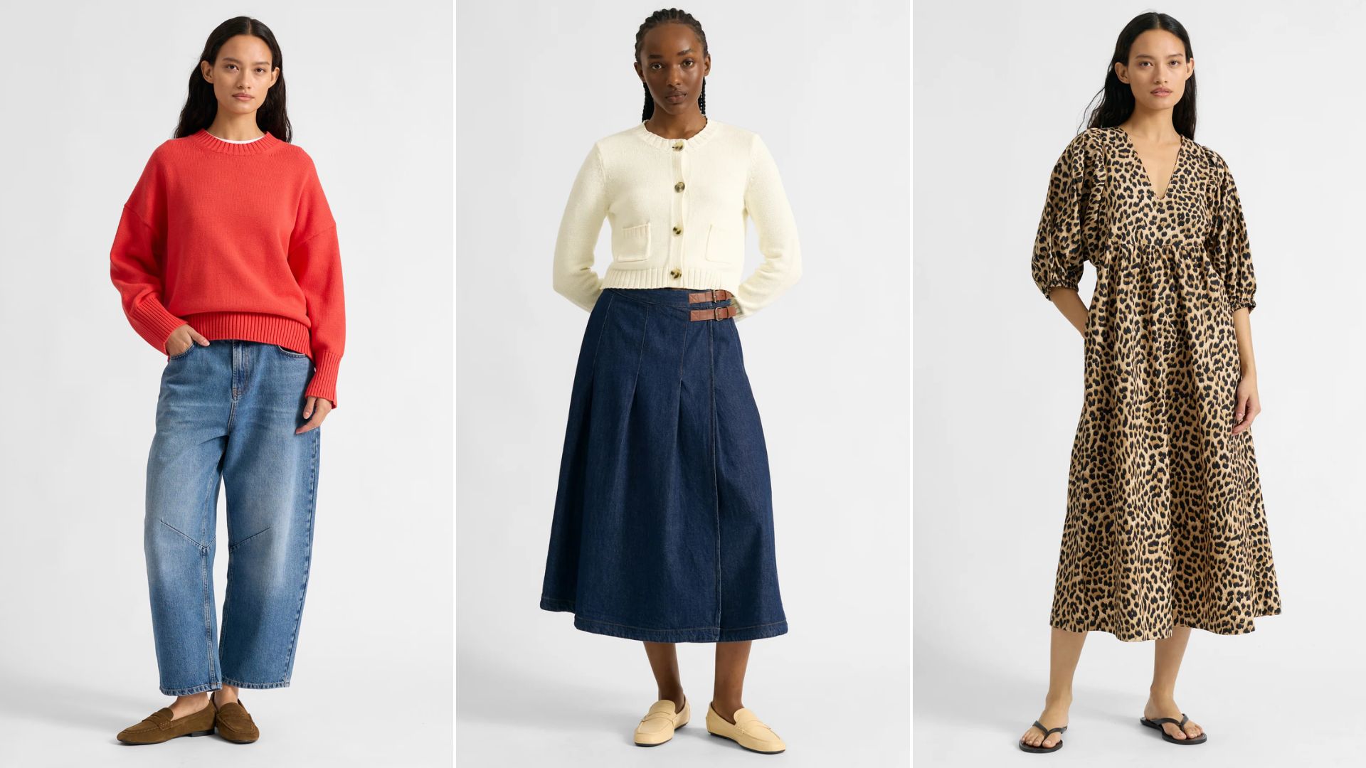 Three models wear different Albaray outfits