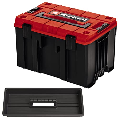 Einhell E-Case M Tool Storage Case With Organiser Insert - Power Tool Box, Stackable, Lockable, Splash-Proof, Protective Storage and Transport of Tools and Accessories