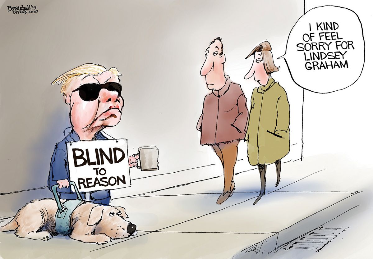 Political Cartoon U.S. Lindsey Graham Blind To Reason | The Week