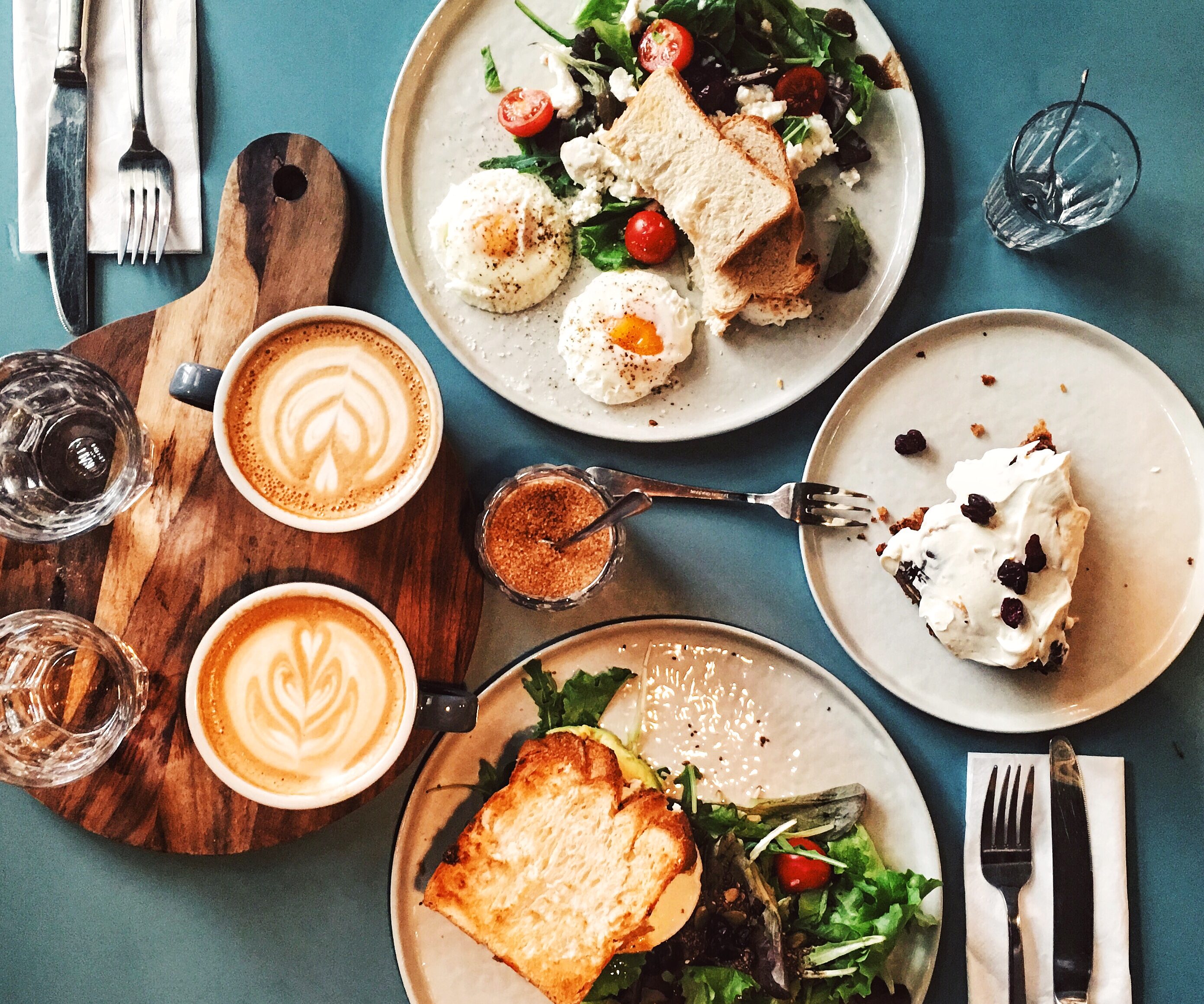 Brunch shot, taken directly from above.