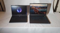 black gaming laptop