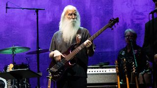  Bass player Leland Sklar of The Immediate Family performs onstage during the Wild Honey tribute to Warren Zevon benefiting the Asbestos Disease Awareness Organization and the Ed Asner Family Center at The Granada Theatre on September 27, 2025 in Santa Barbara, California