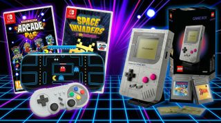 Compilation of retro games and Nintendo Switch accessories