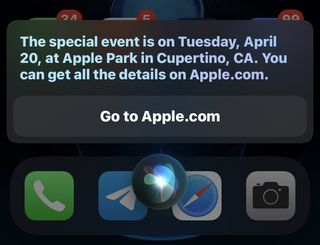 Apple April event Siri response