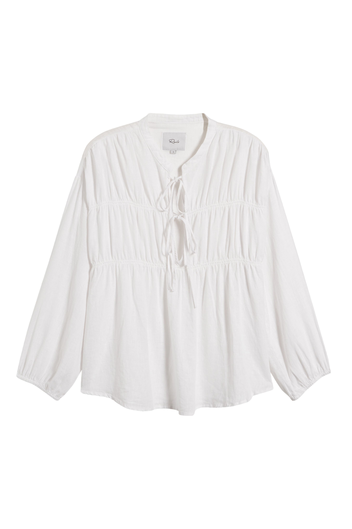 Rails Ophelia Linen Blend Tie Front Blouse
