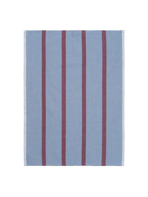 Hale Tea Towel, Faded Blue/Burgundy