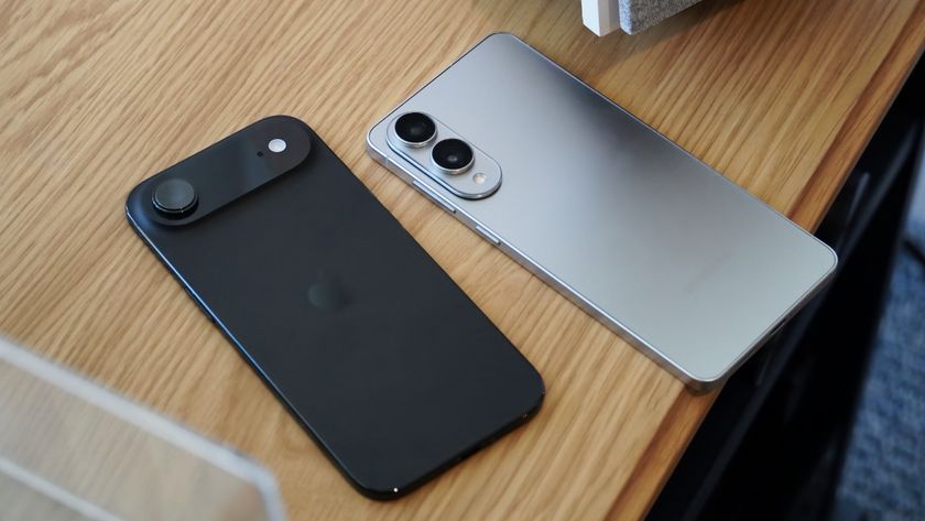 The black iPhone Air beside the silver Galaxy S25 Edge. 