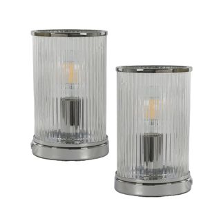 two glass table lamps