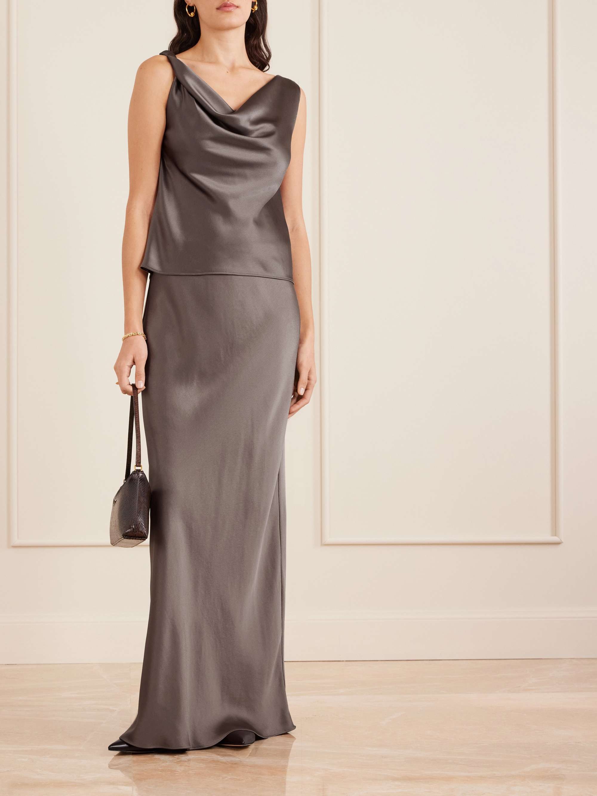 Barb Satin Maxi Skirt