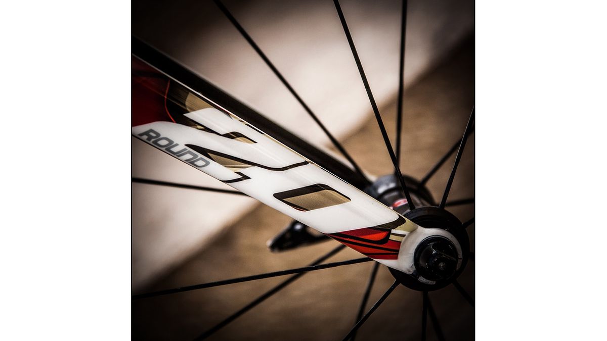 Round 20' decorates the forks on the bike
