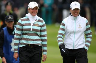 Sophie Gustafson and Suzann Pettersen at the Solheim Cup