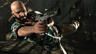 Max Payne jumping and shooting in Max Payne 3