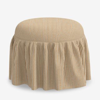 Leary Ottoman in Ochre Stripe