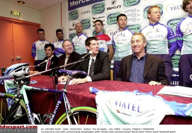 Greg LeMond presents the Mercury team