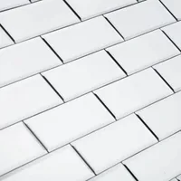 Silver Mirror Venetian Bevelled Wall Metro Tiles