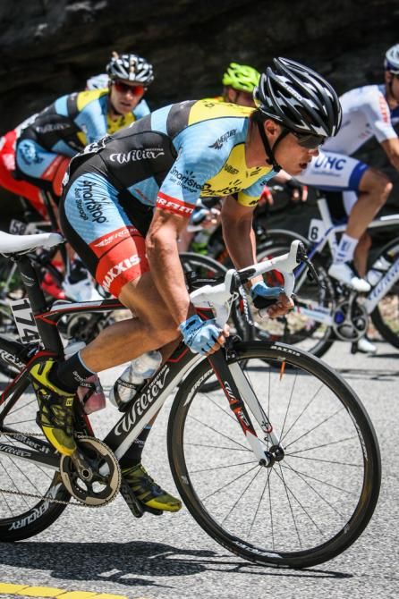 Travis McCabe (SmartStop) works his way to the front