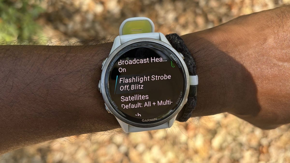 Garmin watch with LED flashlight