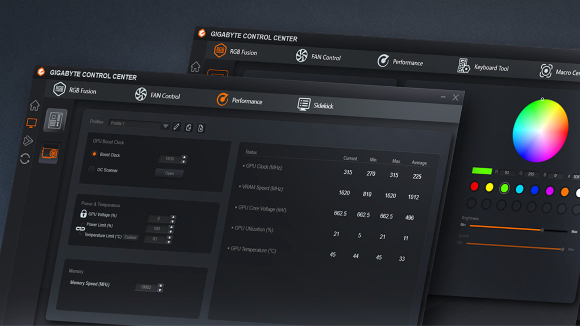 Gigabyte Control Center software