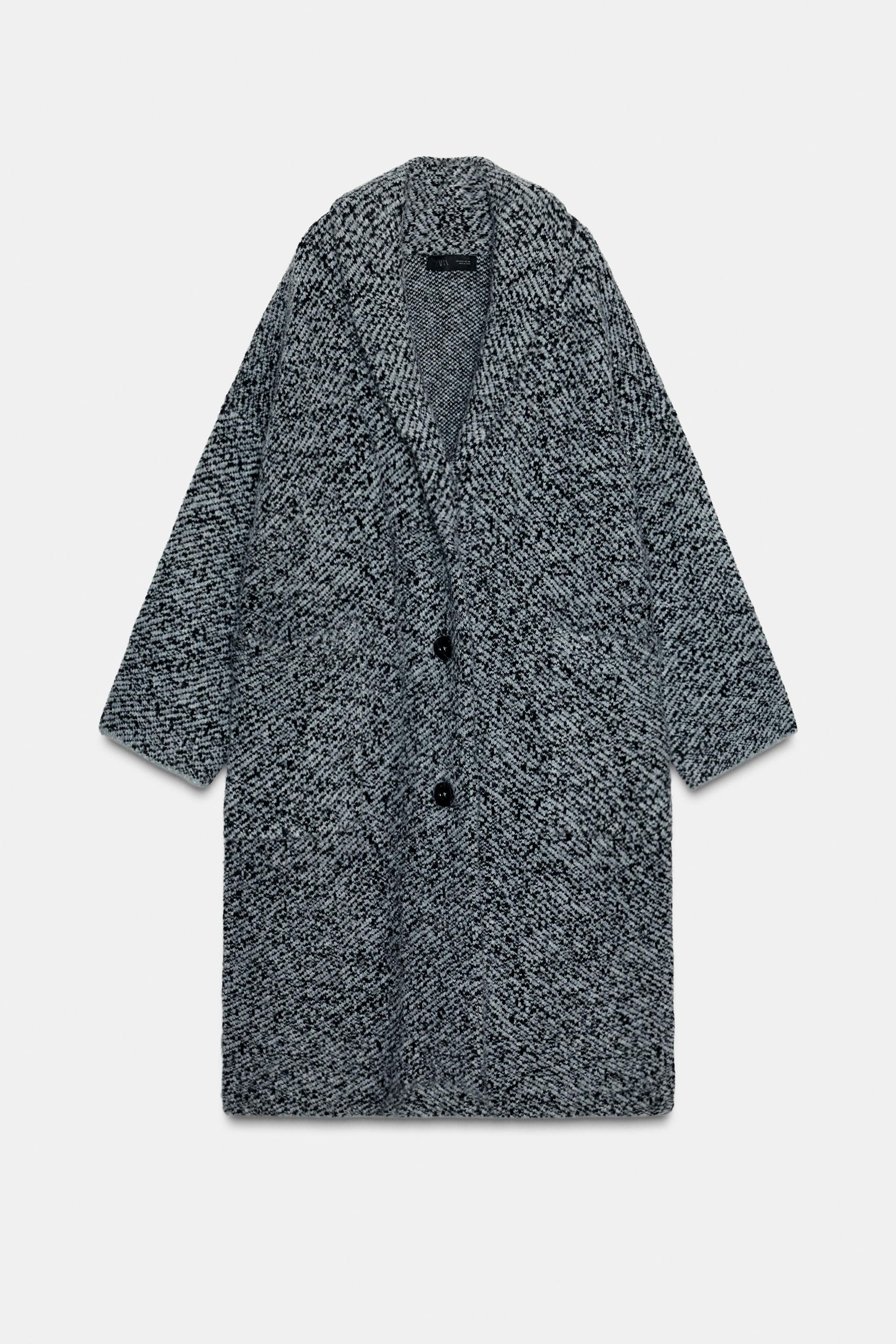 ZARA Shawl Collar Knit Coat