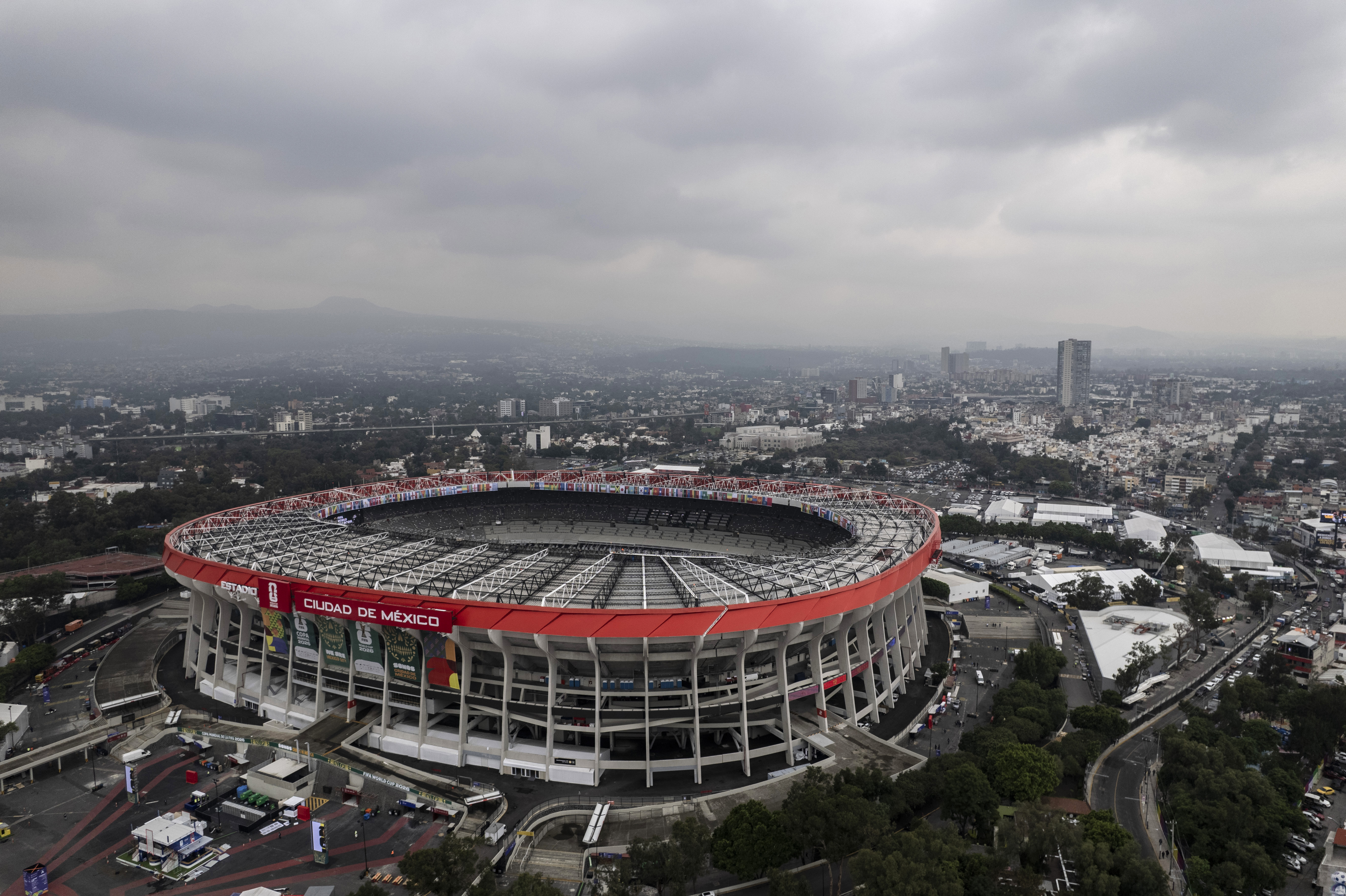 MEXICO CITY, MEXICO - JUNE 9: Panoramic view of the Mexico City Stadium two days before the start of the 2026 World Cup on June 9, 2026 in Mexico City, Mexico. (Photo by Cristopher Rogel Blanquet/Getty Images)