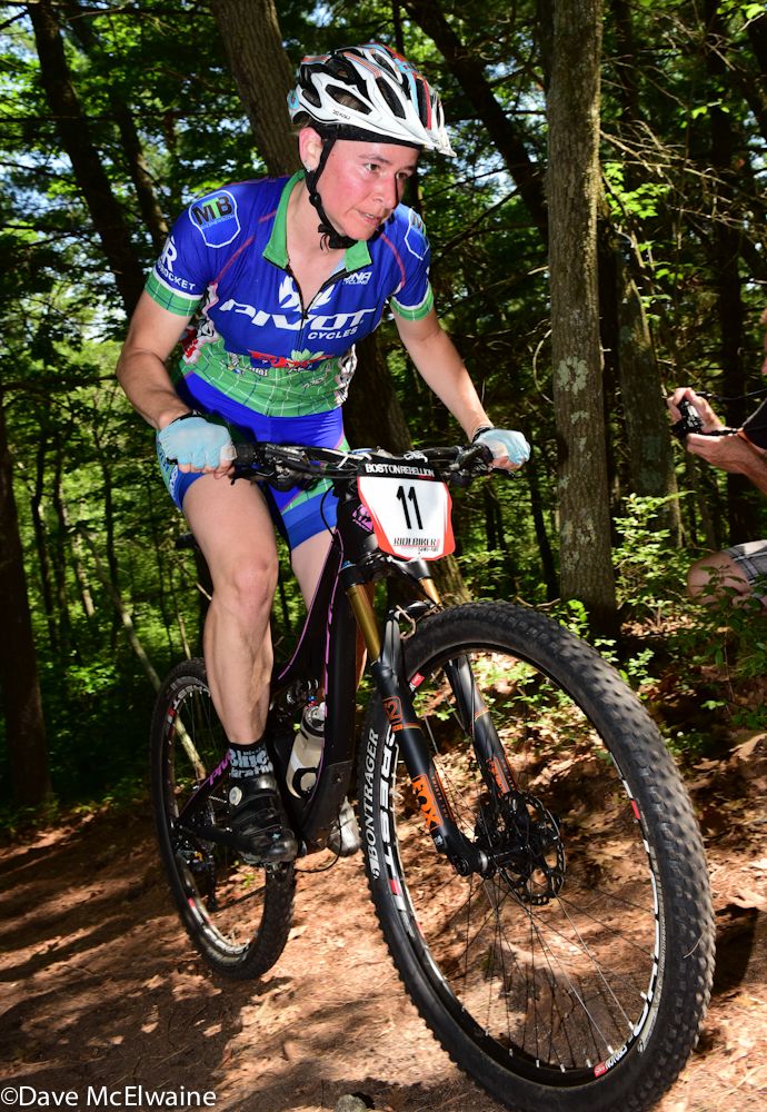 Jareb Oitter (MTBracenews.com) climbing out of the saddle on lap two