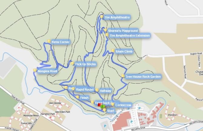 2013 UCI Mountain Bike World Championships Pietermaritzburg cross country route map.