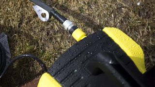 Close up of water supply connection point on the Karcher K 3 Follow Me
