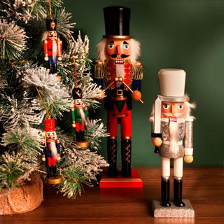 room with nutcracker and christmas tree
